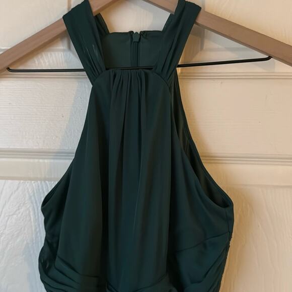 David's Bridal Celebrate DB Studio High-Neck Mesh Dress Juniper Green size 4 NWT - Picture 4 of 11
